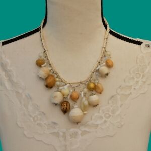 VTG UNICA 1980s Beach Fisherman Beaded Cha Cha Braided Rope Chain Necklace